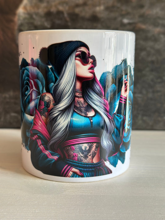 Tasse „Smoking Girl Blue“
