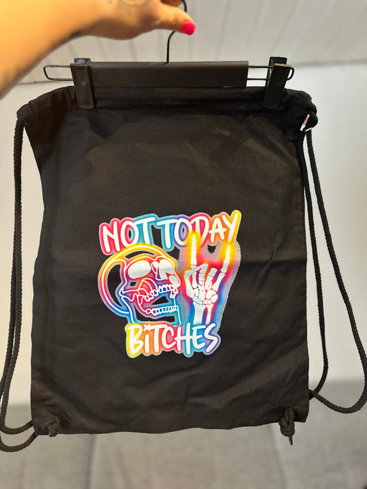 Turnbeutel schwarz „Not Today Bitches“