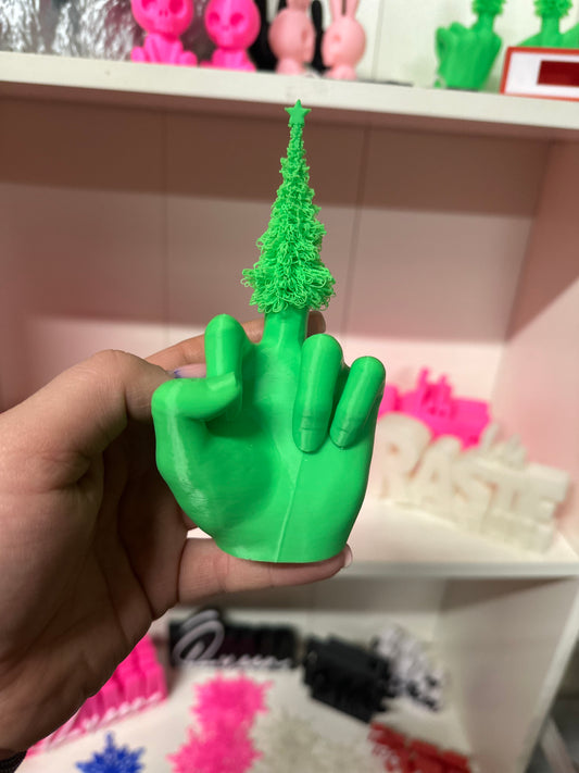 3D Mittelfinger „Christbaum“