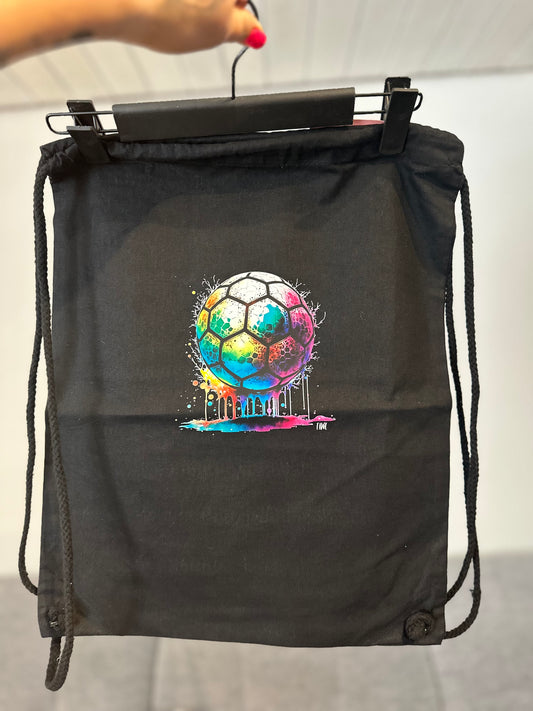 Turnbeutel schwarz „Fußball“
