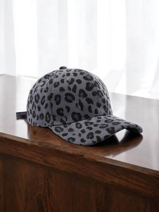 Leopardenmuster Kappe Grau